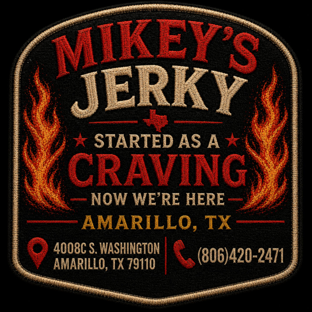 Mikey's Jerky brand patch